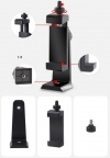 Комплект (Выдвижной компактный настольный мини штатив/тренога/селфи-палка с регулируемой высотой Jinbei MT-28 + Поворотное крепление для смартфона EQ-2) для смартфонов, компактных фотокамер, светодиодных панелей и других совместимых устройств