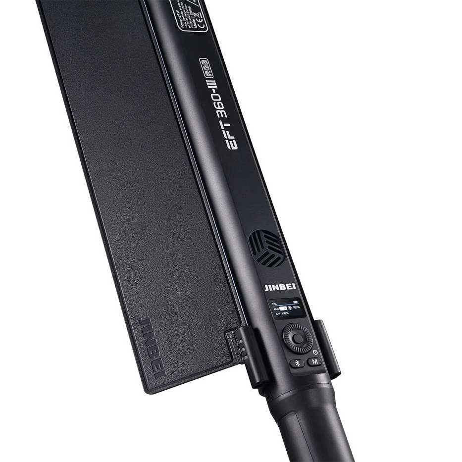 Яркая ручная светодиодная RGB-панель Jinbei EFT-360III RGB 2000°K-7500°K (при 5500K: 8500Lux (0,5м), Ra>95, TLCI>98, Мощность 23Вт, Световые эффекты: 20шт)