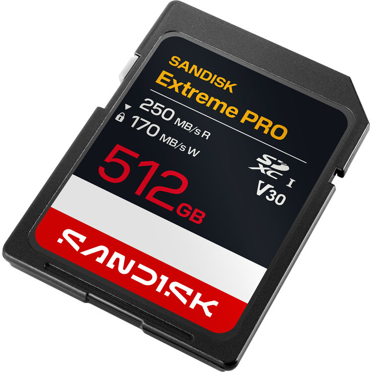Карта памяти SDXC SanDisk Extreme Pro 512GB UHS-I, C10, U3, V30 (SDSDXXJ-512G-GSCIN)  R250/W170