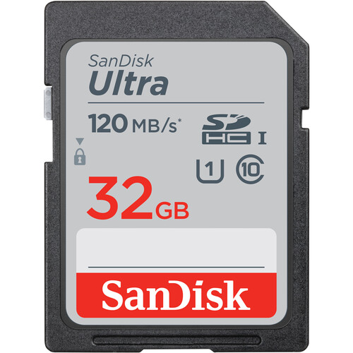 Карта памяти SD SanDisk Ultra 32GB UHS-I (SDSDUN4-032G-AN6IN) 120 МБ/с