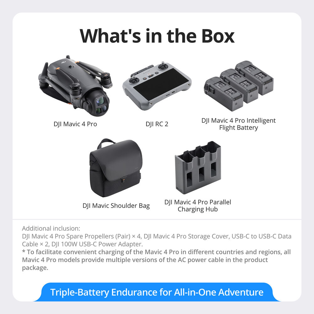 Дрон DJI Mavic 4 Pro Fly More Combo с пультом дистанционного управления DJI RC 2