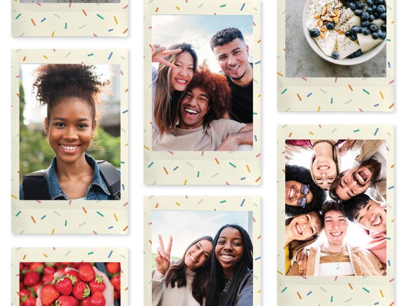 Пленка Fujifilm instax mini Sprinkles Film (10 штук в упаковке) подходит для фотокамер и принтеров instax mini