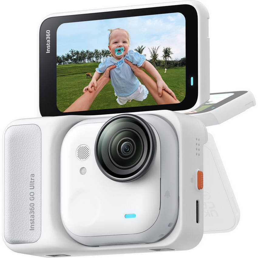 Сверхкомпактная экшн-камера со стабилизацией Insta360 GO Ultra Creator Bundle Arctic White (вес 109гр, 2,5-дюймовый поворотный сенсорный экран)