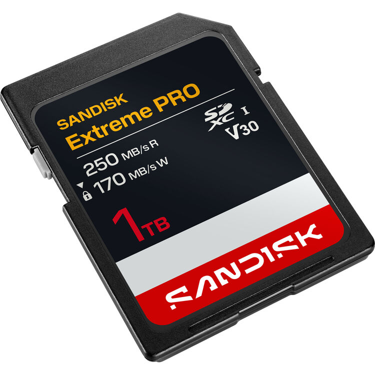 Карта памяти SDXC SanDisk Extreme Pro 1TB UHS-I, C10, U3, V30 (SDSDXXJ-1T00-GSCIN)  R250/W170
