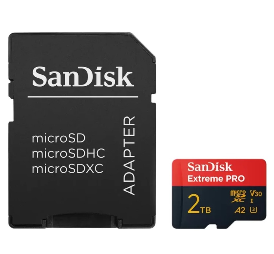 Карта памяти SDXC SanDisk Extreme Pro microSDXC™ 2TB UHS-I U3, A2, V30, 4K + SD Adapter (SDSQXCD-2T00-GN6MA) R250/W150