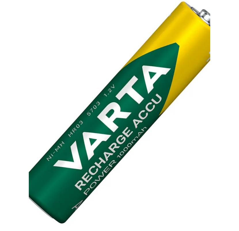 Аккумулятор AAA 1000 mAh Varta Rechargeable Accu, HR03, NiMH, 1.2V