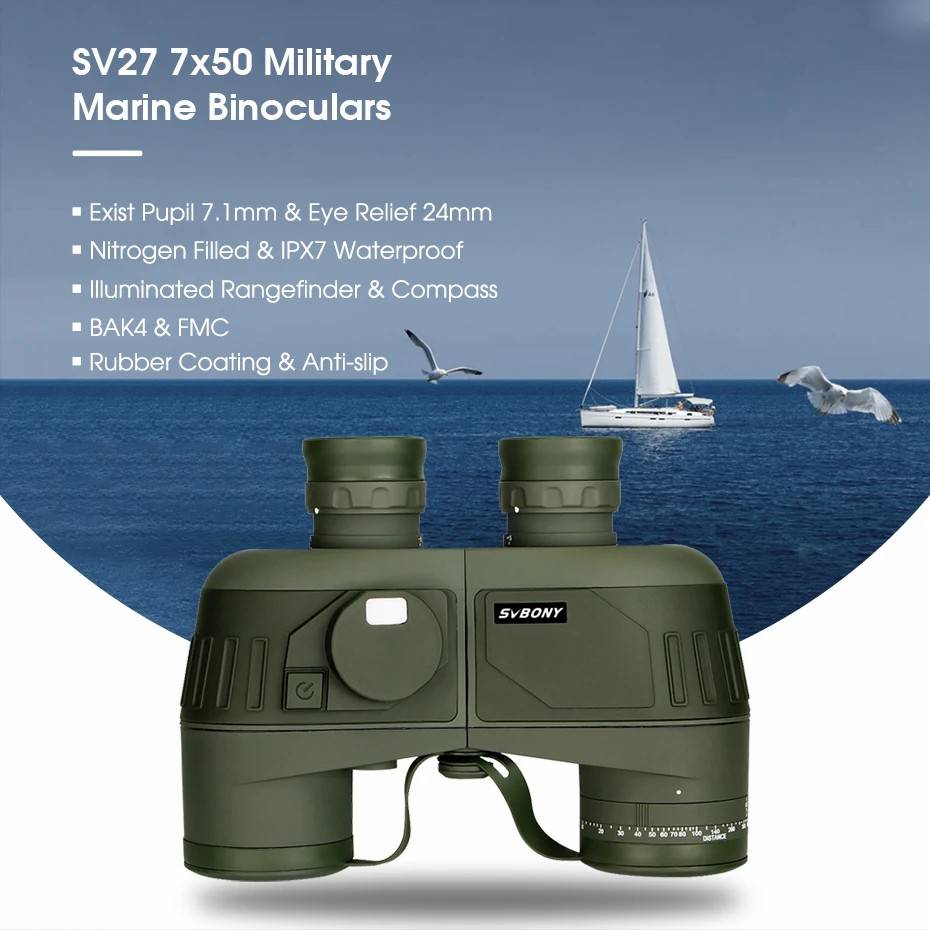 Бинокль SVBONY SV27 7x50 (F9307G) Green