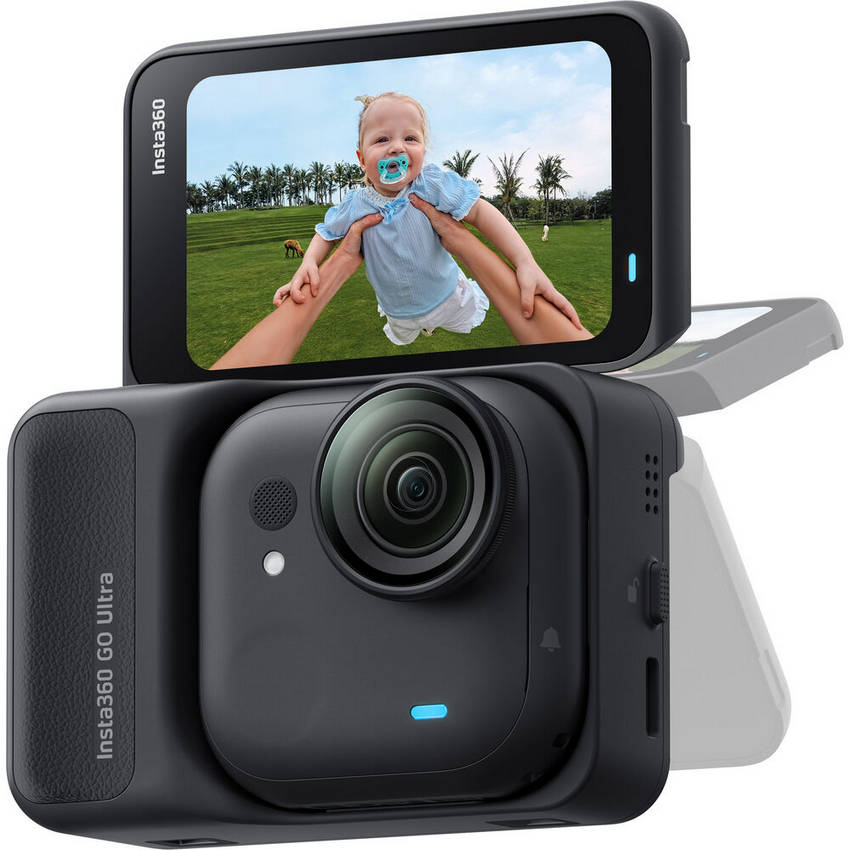 Сверхкомпактная экшн-камера со стабилизацией Insta360 GO Ultra Creator Bundle Midnight Black (вес 109гр, 2,5-дюймовый поворотный сенсорный экран)