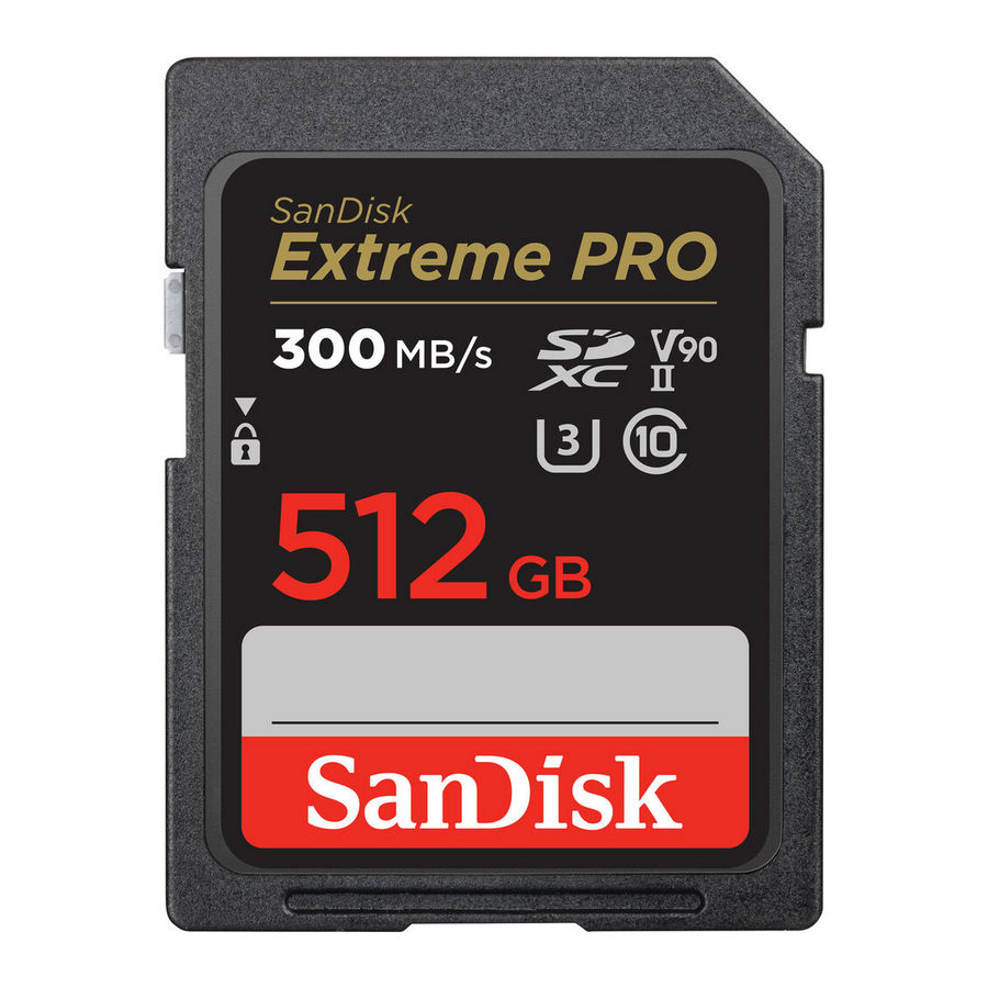 Высокоскоростная карта памяти SDXC SanDisk Extreme Pro 512GB UHS-II Card, V90, VIDEO 4K/8K (SDSDXDK-512G-ANCIN) R300/W260