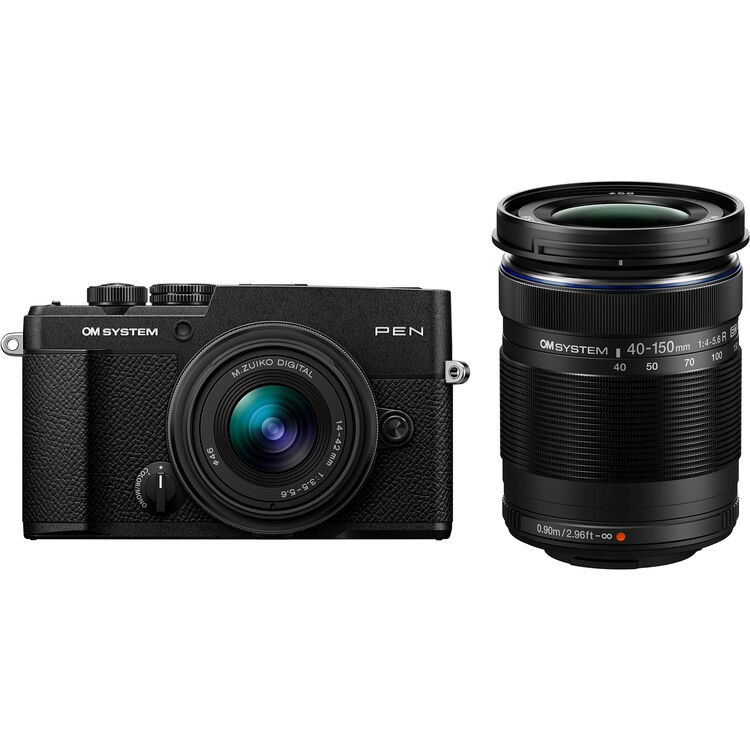 Цифровой фотоаппарат OM SYSTEM PEN Kit 2 (M.Zuiko Digital 14-42mm f/3.5-5.6 III + M.Zuiko Digital ED 40-150mm f/4-5.6 R) Black