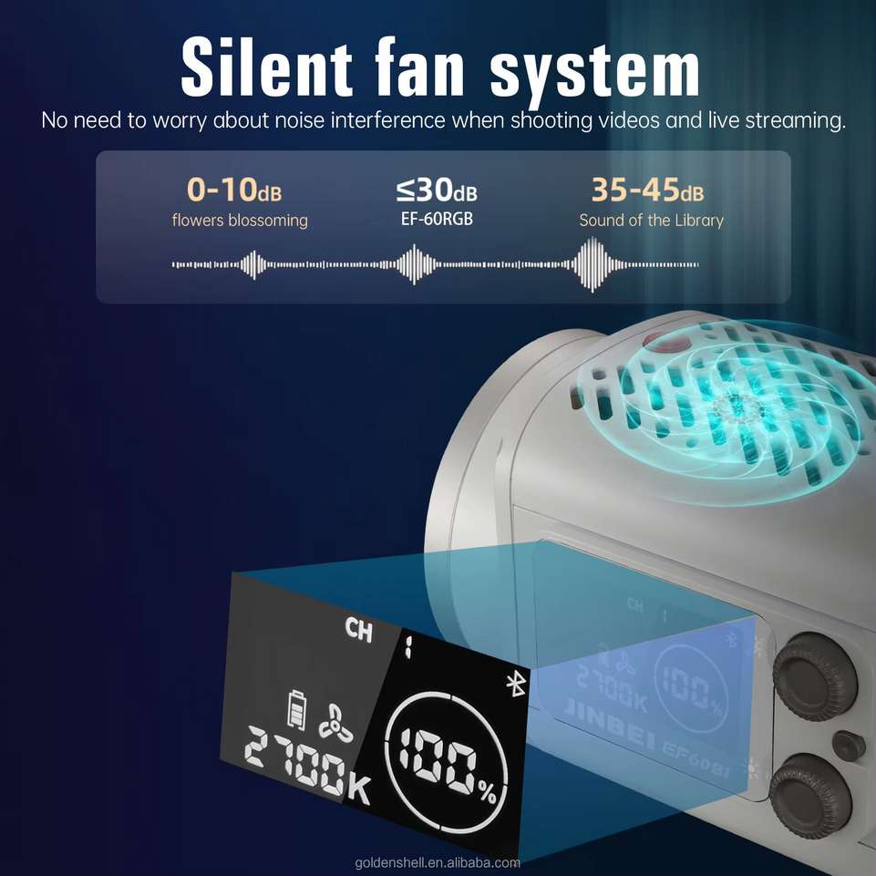 Профессиональный источник постоянного света JINBEI EF-60Bi LED Light (2700-6500К, при 5500К: 35000 Lux (0.5м) с рефлектором, Ra>95) Grey Рефлектор в комплекте