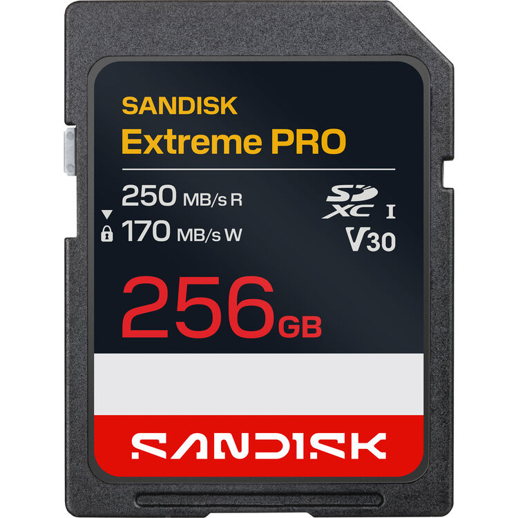 Карта памяти SDXC SanDisk Extreme Pro 256GB UHS-I, C10, U3, V30 (SDSDXXJ-256G-GSCIN)  R250/W170