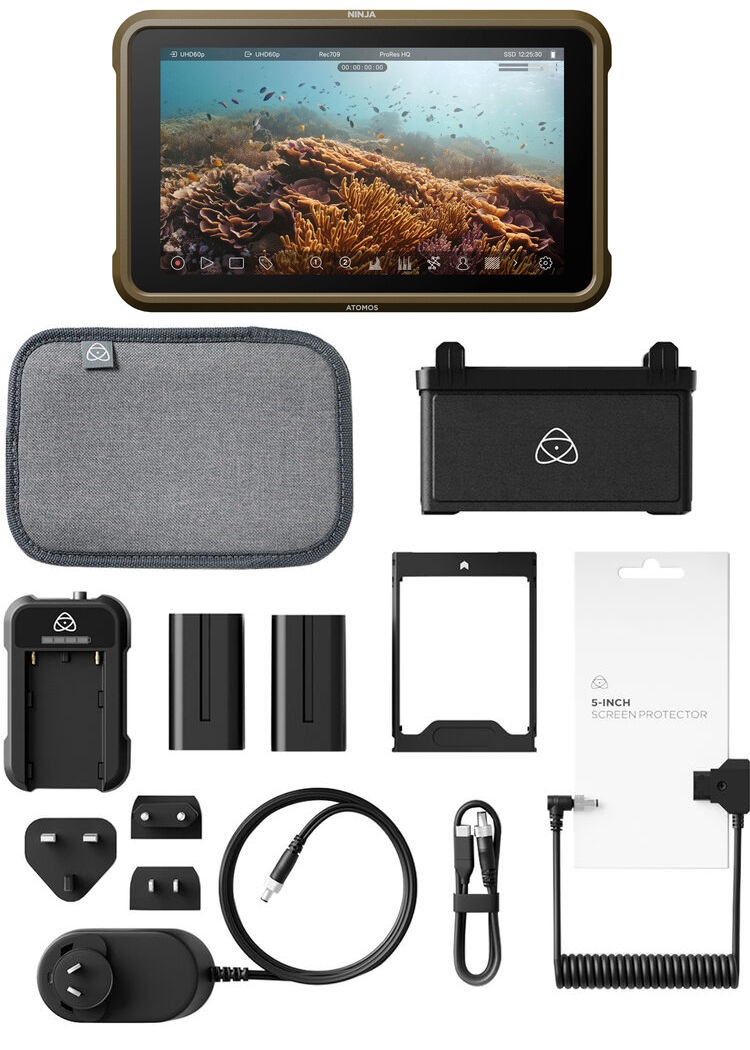 Монитор-рекордер Atomos Ninja (ATOMNJA004) 5,2" 4K HDMI + Набор аксессуаров Atomos 5" Accessory Kit II (ATOMACCKT4)