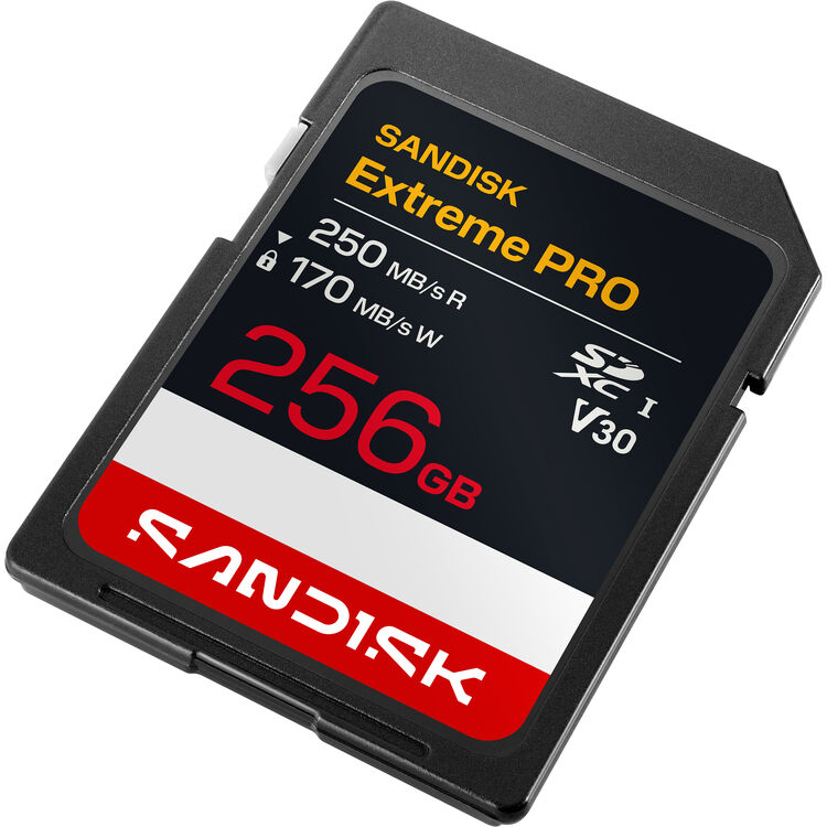 Карта памяти SDXC SanDisk Extreme Pro 256GB UHS-I, C10, U3, V30 (SDSDXXJ-256G-GSCIN)  R250/W170