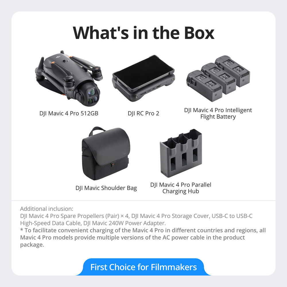 Дрон DJI Mavic 4 Pro 512GB Creator Combo с пультом дистанционного управления DJI RC Pro 2