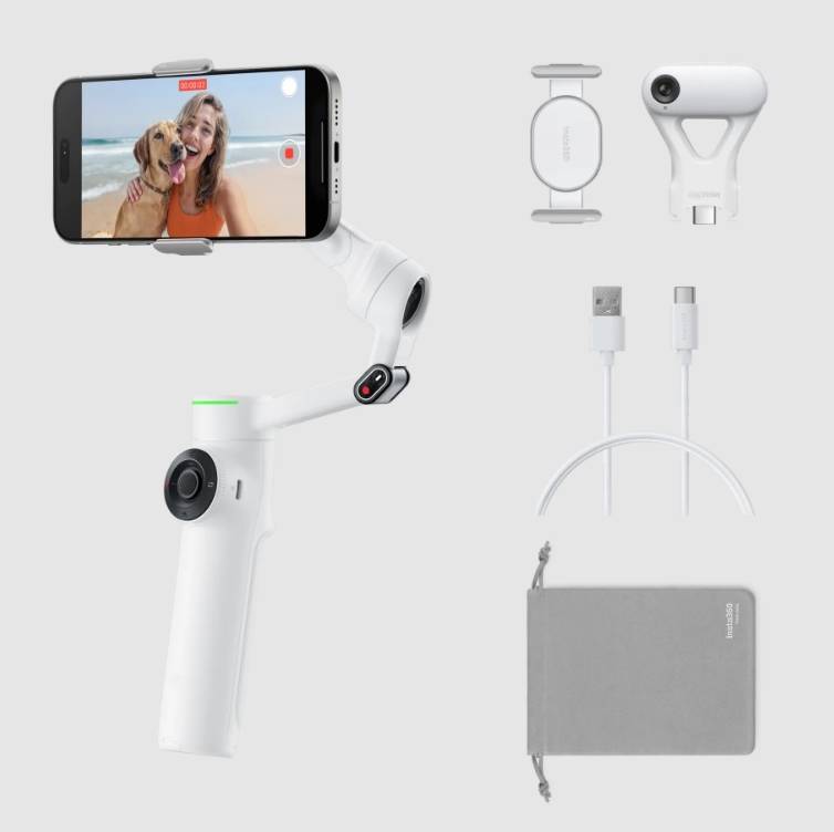 Электронный стабилизатор для смартфонов Insta360 Flow 2 Pro AI Tracker Kit с функциями искусственного интеллекта (Summit White)