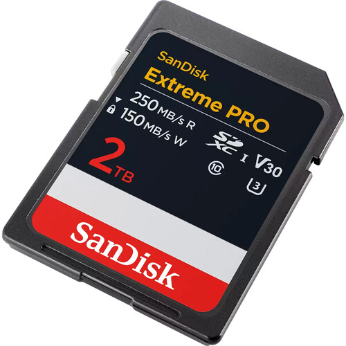 Карта памяти SDXC SanDisk Extreme Pro 2TB UHS-I Card C10, U3, V30 (SDSDXXD-2T00-GN4IN)  R250/W150