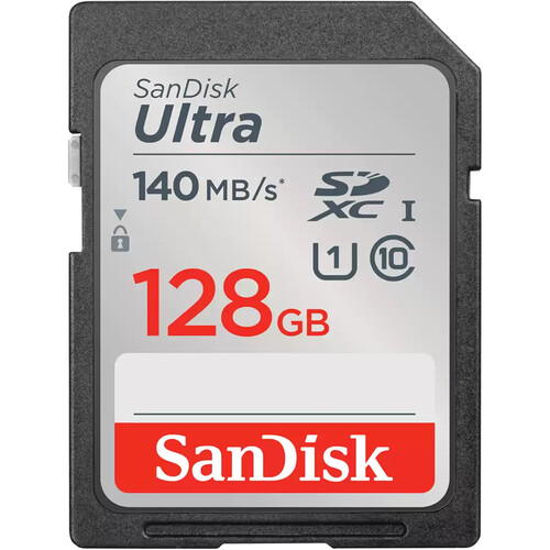 Карта памяти SD SanDisk Ultra 128GB UHS-I (SDSDUNB-128G-AN6IN) 140 МБ/с