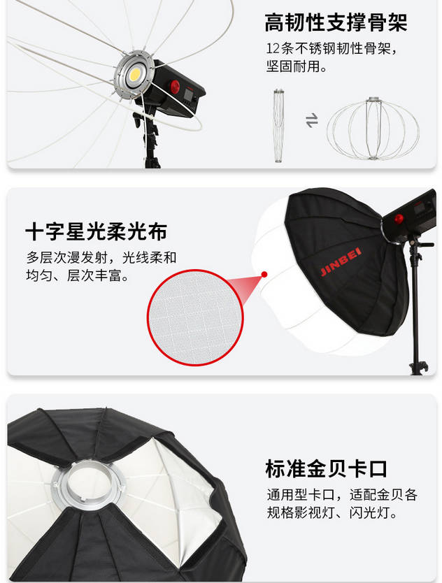 Зонт-софтбокс на просвет Jinbei Quick Ball Softbox Ф100