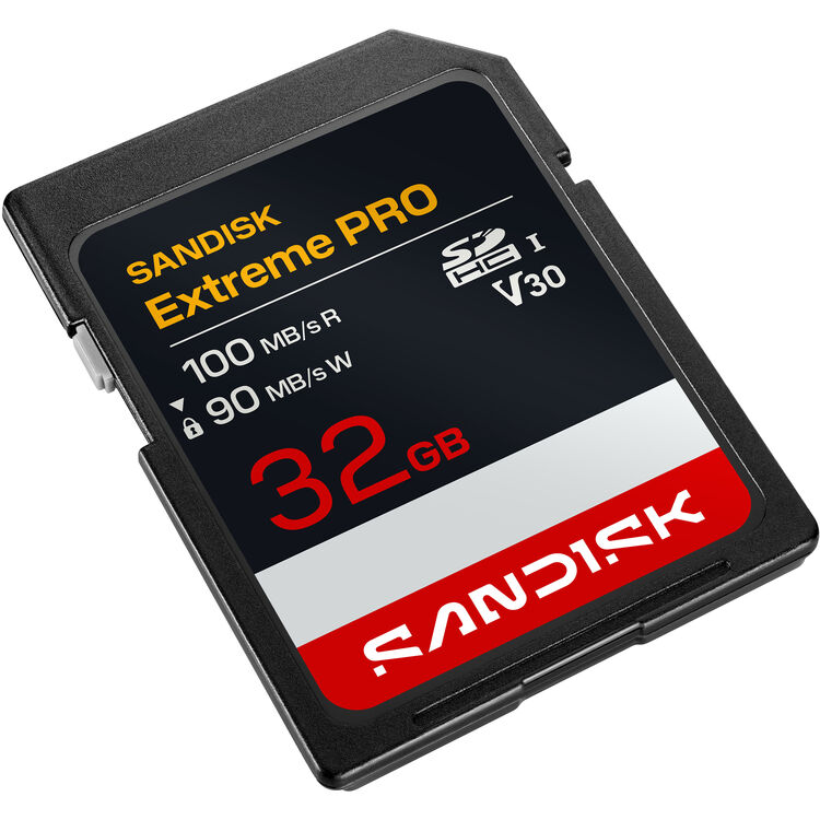 Карта памяти SDXC SanDisk Extreme Pro 32GB UHS-I, C10, U3, V30 (SDSDXXO-032G-GSCIN)  R100/W90