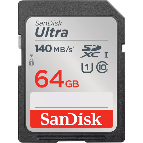 Карта памяти SD SanDisk Ultra 64GB UHS-I (SDSDUNB-064G-AN6IN) 140 МБ/с