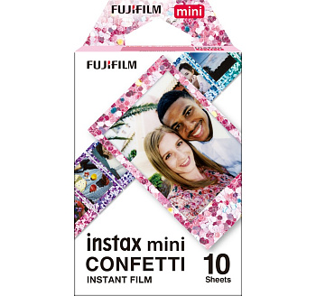Пленка Fujifilm instax mini Confetti Film (10 штук в упаковке) подходит для фотокамер и принтеров instax mini