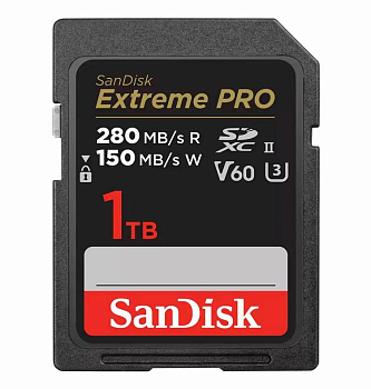 Высокоскоростная карта памяти SDXC SanDisk Extreme Pro 1TB UHS-II Card U3, V60, VIDEO 4K/6K (SDSDXEP-1T00-GN4IN) R280/W150