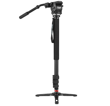 Карбоновый видеомонопод Weifeng WF-C500S + голова (для DSLR, беззеркальных камер и видеокамер)