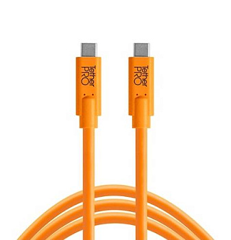 Кабель Tether Tools TetherPro с USB-C на USB-C, 15' (4,6м),  (CUC15-ORG) Orange