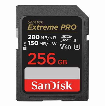 Высокоскоростная карта памяти SDXC SanDisk Extreme Pro 256GB UHS-II Card U3, V60, VIDEO 4K/6K (SDSDXEP-256G-GN4IN) R280/W150