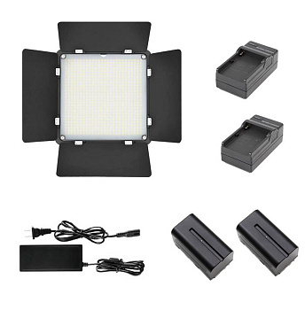 Светодиодная панель для фото/видео Jinbei EFP-50 Bi-color Temperature LED Panel Light (2700K-7500K, 6000Lux) в комплекте с двумя аккумуляторами, и двумя зарядками