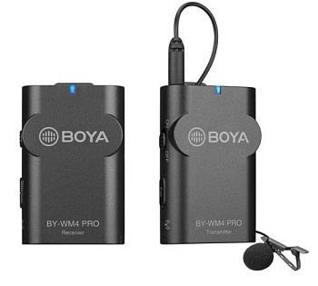 Комплект беспроводного микрофона петлички Boya BY-WM4 PRO-K1 (1 приемник + 1 передатчик) для смартфонов, DSLR, видеокамер, ПК и т. д.