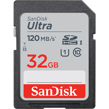 Карта памяти SD SanDisk Ultra 32GB UHS-I (SDSDUN4-032G-AN6IN) 120 МБ/с