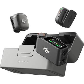 Комплект беспроводных микрофонов DJI Mic 3 (приемник RX + 2 передатчика TX + зарядный кейс) для ПК, ноутбука, смартфонов, фото/видео камер, экшн-камер и других совместимых устройств