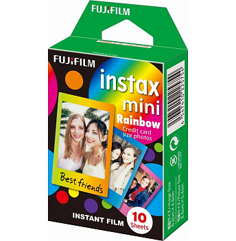 Пленка Fujifilm instax mini Rainbow Film (10 штук в упаковке) подходит для фотокамер и принтеров instax mini