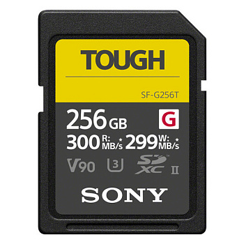 Карта памяти SDXC Sony TOUGH-G series 256Gb, UHS-II, V90, CL10, U3 (SF-G256T/T) R300MB/S, W299MB/S