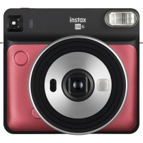 Моментальный фотоаппарат Fujifilm Instax SQUARE SQ6 Ruby Red + кожаный ремешок для камеры + две литиевые батареи (CR2)