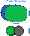 Лайт-диск двухцветный (2-в-1) / Chroma Key / хромакей зеленый/синий фон JINBEI 150x200см Collapsible Background Board