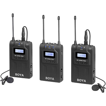 Комплект беспроводных микрофонов петличек Boya BY-WM8 PRO-K2 (1 приемник + 2 передатчика)