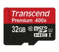 Карта памяти SDHC Transcend micro 32 Gb Premium Class 10 UHS-1 400x (60 МБ/с)