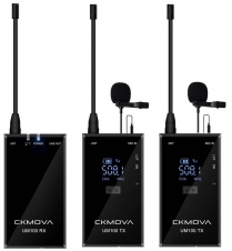 Комплект ультракомпактных беспроводных микрофонов петличек CKMOVA UM100 Kit2 (приемник RX+2 передатчика TX)