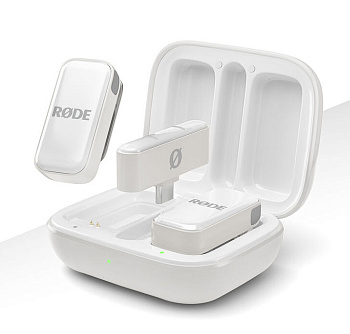 Комплект беспроводных микрофонов петличек RODE Wireless Micro 2-Person (1 приемник + 2 передатчика + зарядный кейс) с разъемом USB-C для Android смартфонов и планшетов (Белый)