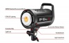 Профессиональный источник постоянного света JINBEI EF-150pro LED Video Light (5500К, 72800 Lux (1м) с рефлектором, RA> 97, TLCI> 98) Рефлектор в комплекте
