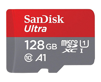 Карта памяти SDXC SanDisk Ultra microSDXC 128GB UHS-I, С10, U1, A1 (SDSQUAB-128G-GN6MN) R140
