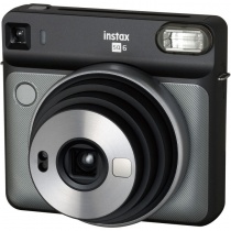 Моментальный фотоаппарат Fujifilm Instax SQUARE SQ6 Graphite Gray + кожаный ремешок для камеры + две литиевые батареи (CR2)