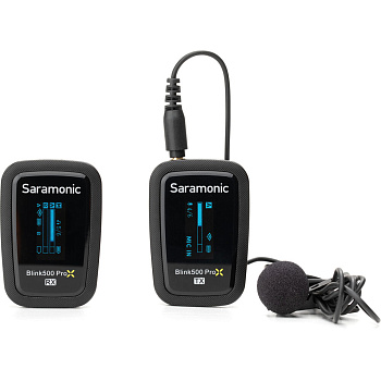 Беспроводной микрофон петличка Saramonic Blink500 ProX B1 (1 приемник RX + 1 передатчик TX + переносной кейс-зарядка) для фотокамер, смартфонов, компьютеров и других совместимых устройств