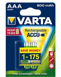Аккумулятор AAA 800 mAh Varta Rechargeable Accu, HR03, NiMH, 1.2V 