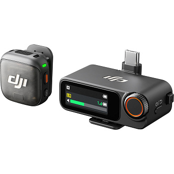 Беспроводной микрофон DJI Mic 3 (приемник RX + передатчик TX) для ПК, ноутбука, смартфонов, фото/видео камер, экшн-камер и других совместимых устройств