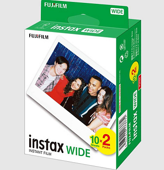 Пленка Fujifilm instax WIDE (20 штук в упаковке) имеет большой размер кадра подходит для фотокамер и принтеров instax WIDE