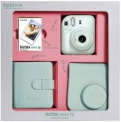 Подарочный набор Fujifilm Instax mini 12 Mint Green (фотоаппарат + кожаный чехол + пленка + фотоальбом + батарейки)